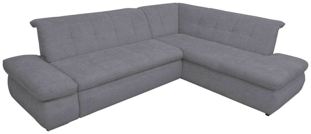 Ecksofa Moric Dunkelgrau Mikrofaser - Chromfarben/Dunkelgrau, KONVENTIONELL, Textil (273/216cm) - MID.YOU