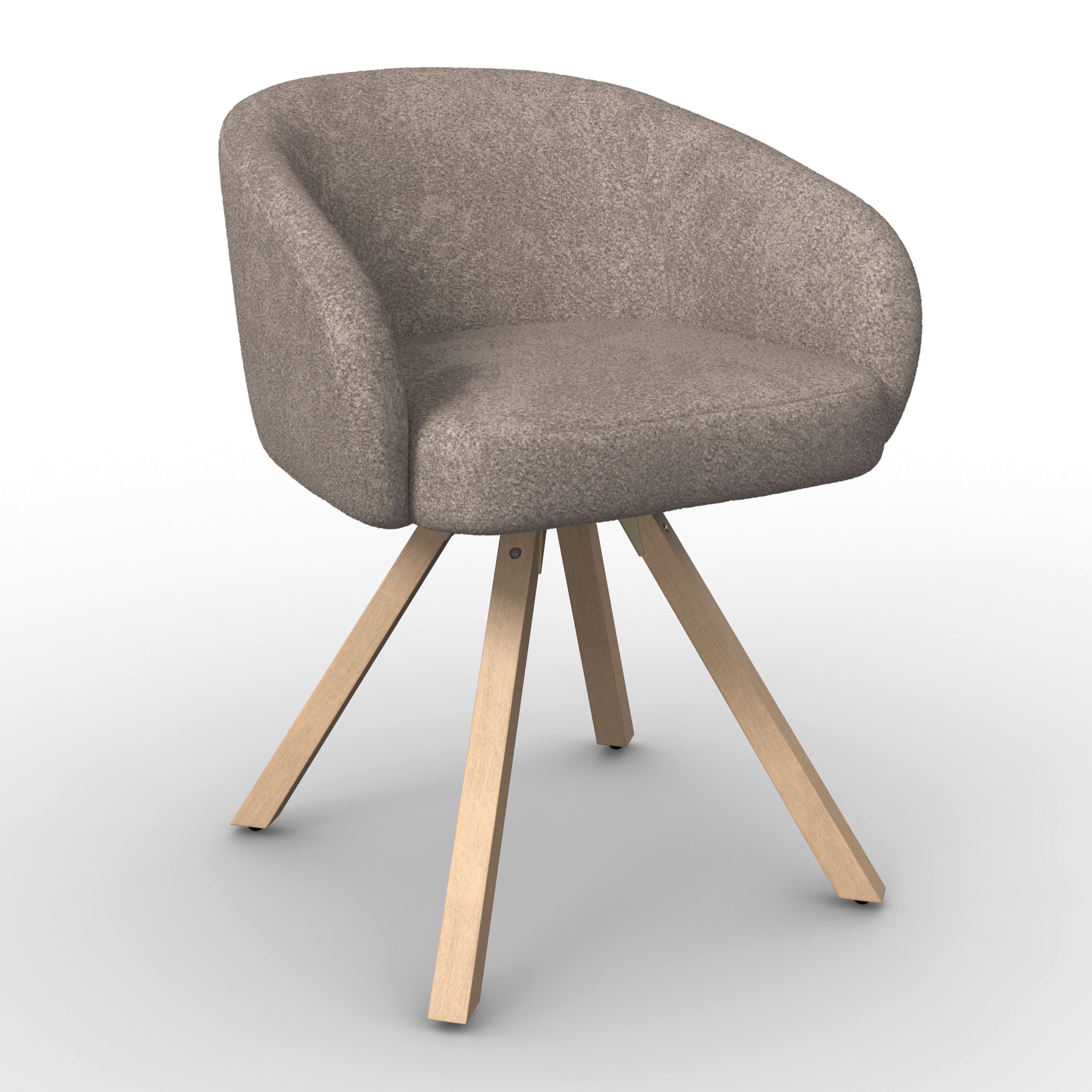 ŽIDLE S PODRUČKAMI NAYA HNĚDÁ - barvy buku/hnědá, Moderní, dřevo/textil (62/65/81cm) - Bessagi Home