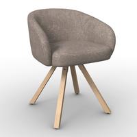 STOLIČKA S PODRÚČKAMI NAYA HNEDÁ - hnedá/farba buka, Modern, drevo/textil (62/65/81cm) - Bessagi Home