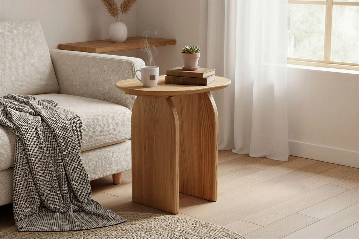 BEISTELLTISCH Akazie Natur B: 60cm - Naturfarben, Design, Holz (60/45/61cm) - MID.YOU