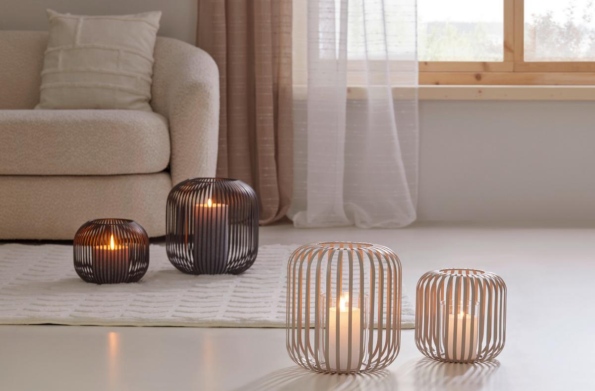 Svietnik JOLA - béžová, Modern, kov/sklo (23,5/26cm) - Mömax