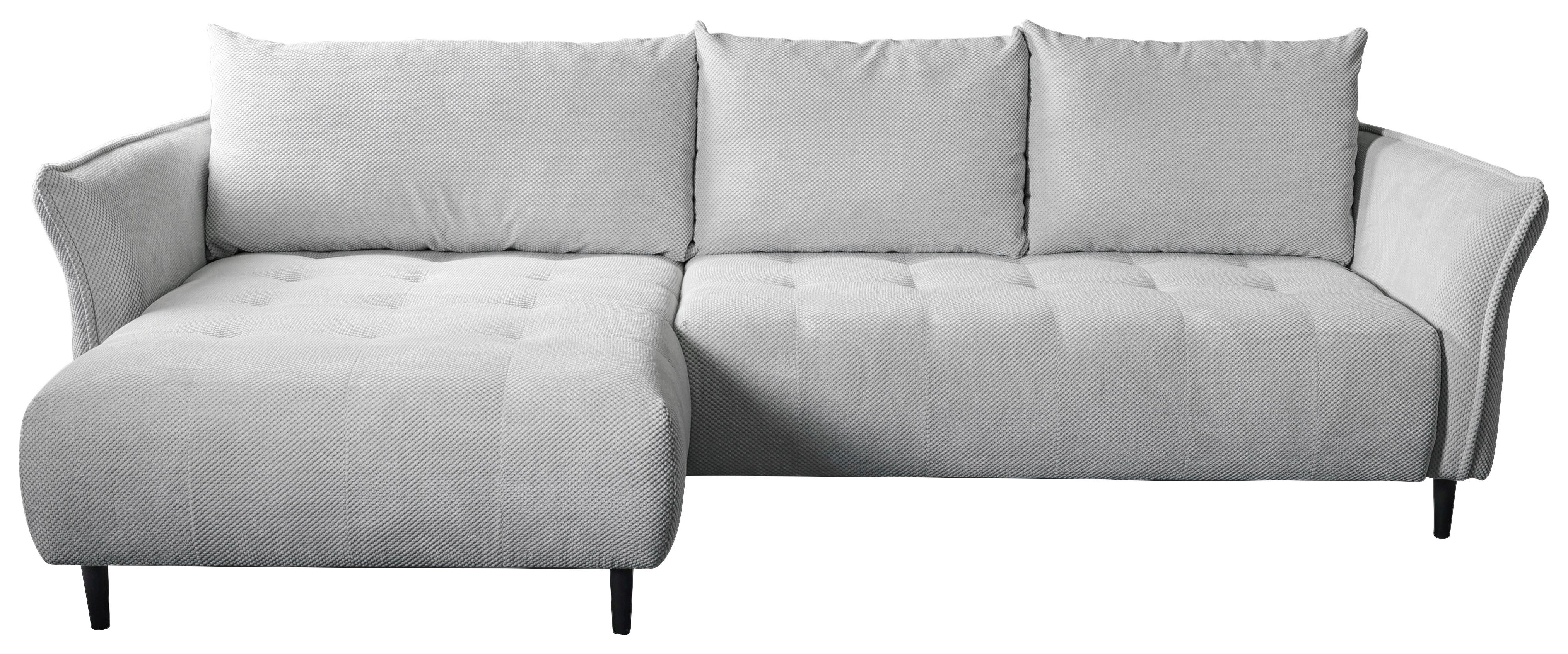 Ecksofa Monte Carlo Hellgrau S: 290x160 cm - Schwarz/Grau, Trend, Holz/Holzwerkstoff (290/160cm)