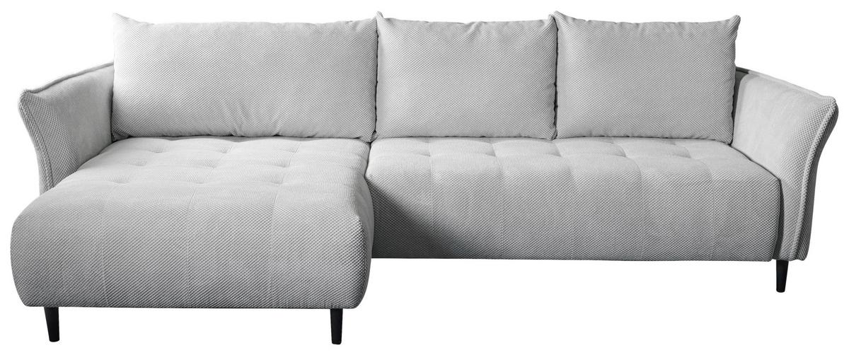 Ecksofa Monte Carlo Hellgrau S: 290x160 cm - Schwarz/Grau, Trend, Holz/Holzwerkstoff (290/160cm)