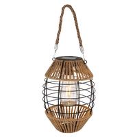 Solarleuchte Naturfarben /schwarz 36669 H: 40,5cm - Klar/Schwarz, Natur, Naturmaterialien/Kunststoff (16,5/40,5cm) - Globo