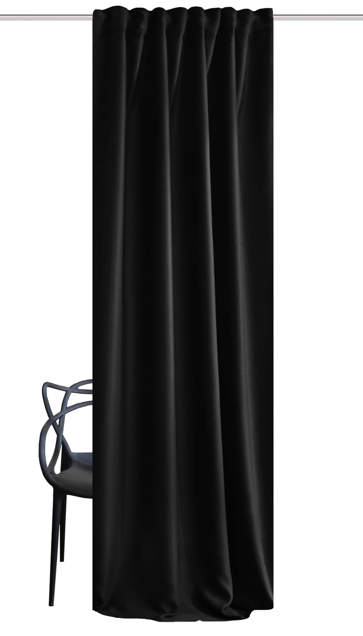 Lärmschutzvorhang Acustico Schwarz B: 135 cm - Schwarz, Basics, Textil (135/245cm) - Schmidt W. Gmbh