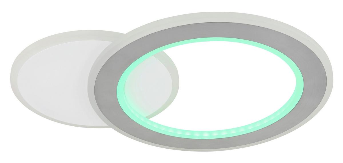 LED-Deckenleuchte 2700-6000k - Hellgrau/Schwarz, Design, Kunststoff/Metall (51/38/4cm) - Globo