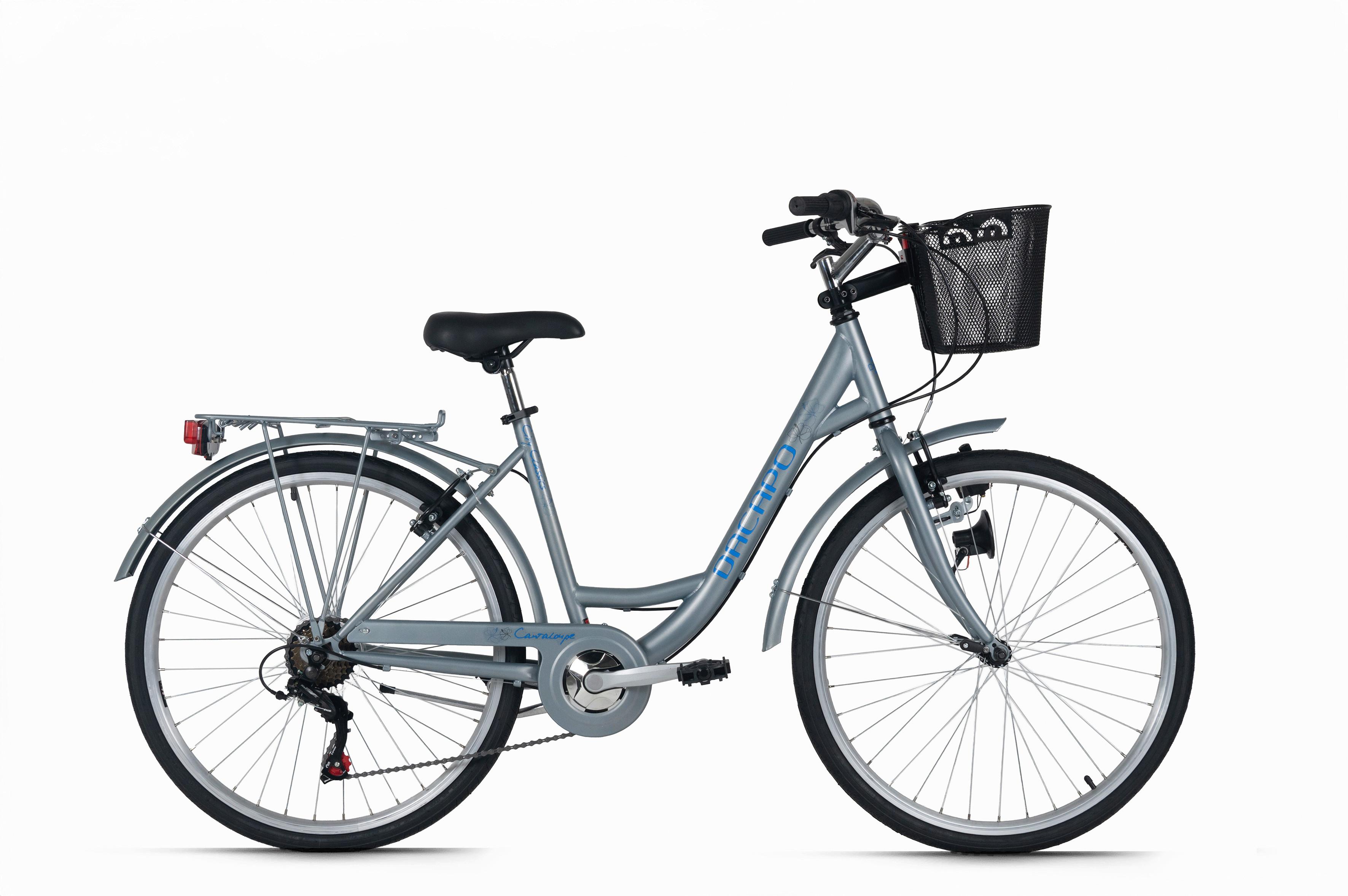 Citybike 26'' mit Korb DaCapo Cantaloupe grau - Grau, LIFESTYLE, Metall (25/140cm)