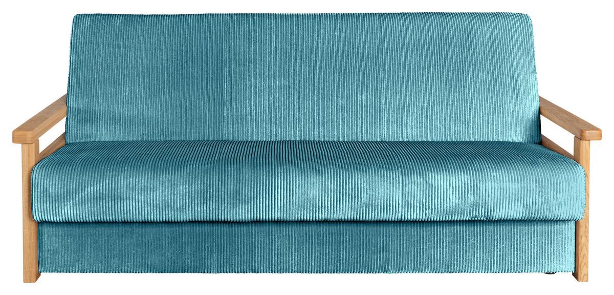 Schlafsofa Malaga Hellblau B: 220cm - Naturfarben/Hellblau, Design, Holz/Textil (220/90/90cm) - P & B