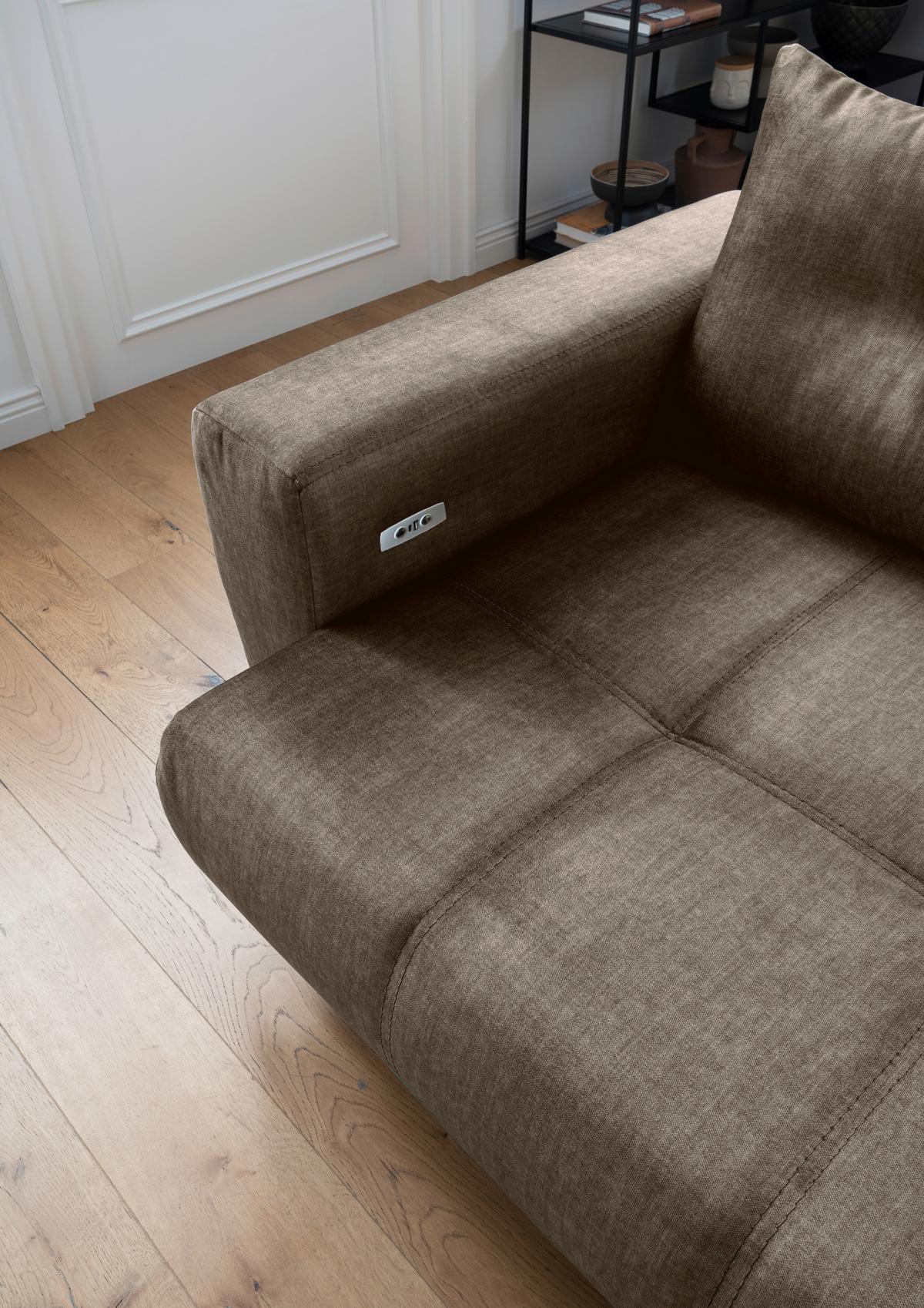 Ecksofa Restato, Braun S: 246x177 cm - Schwarz/Braun, MODERN, Textil (246/177cm) - MID.YOU