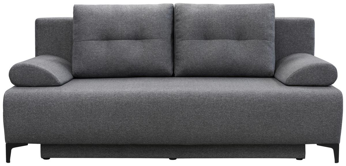 Boxspringová pohovka VIERA, tmavě šedá - černá/tmavě šedá, Moderní, kov/textil (201/100/105cm)