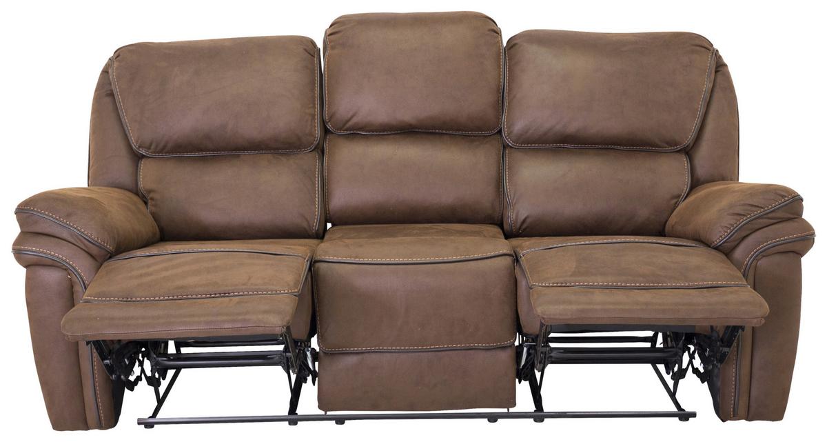 3-sitzer-sofa Saranda - Schwarz/Braun, Design, Kunststoff/Textil (206/96/98cm) - Livetastic