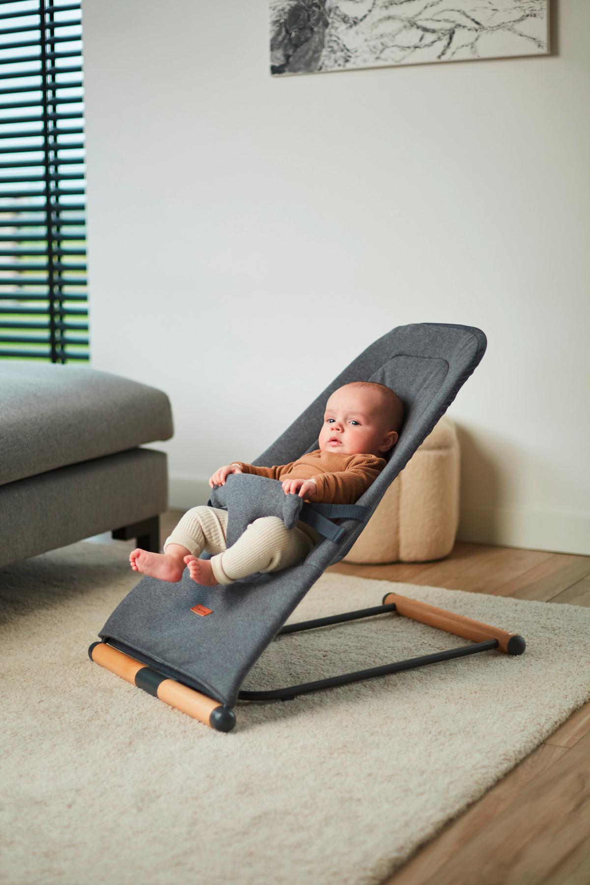 Schaukelwippe Evolux Anthrazit, B: 64 cm - Anthrazit, KONVENTIONELL, Holz/Textil (64/47/65,5cm) - Childhome