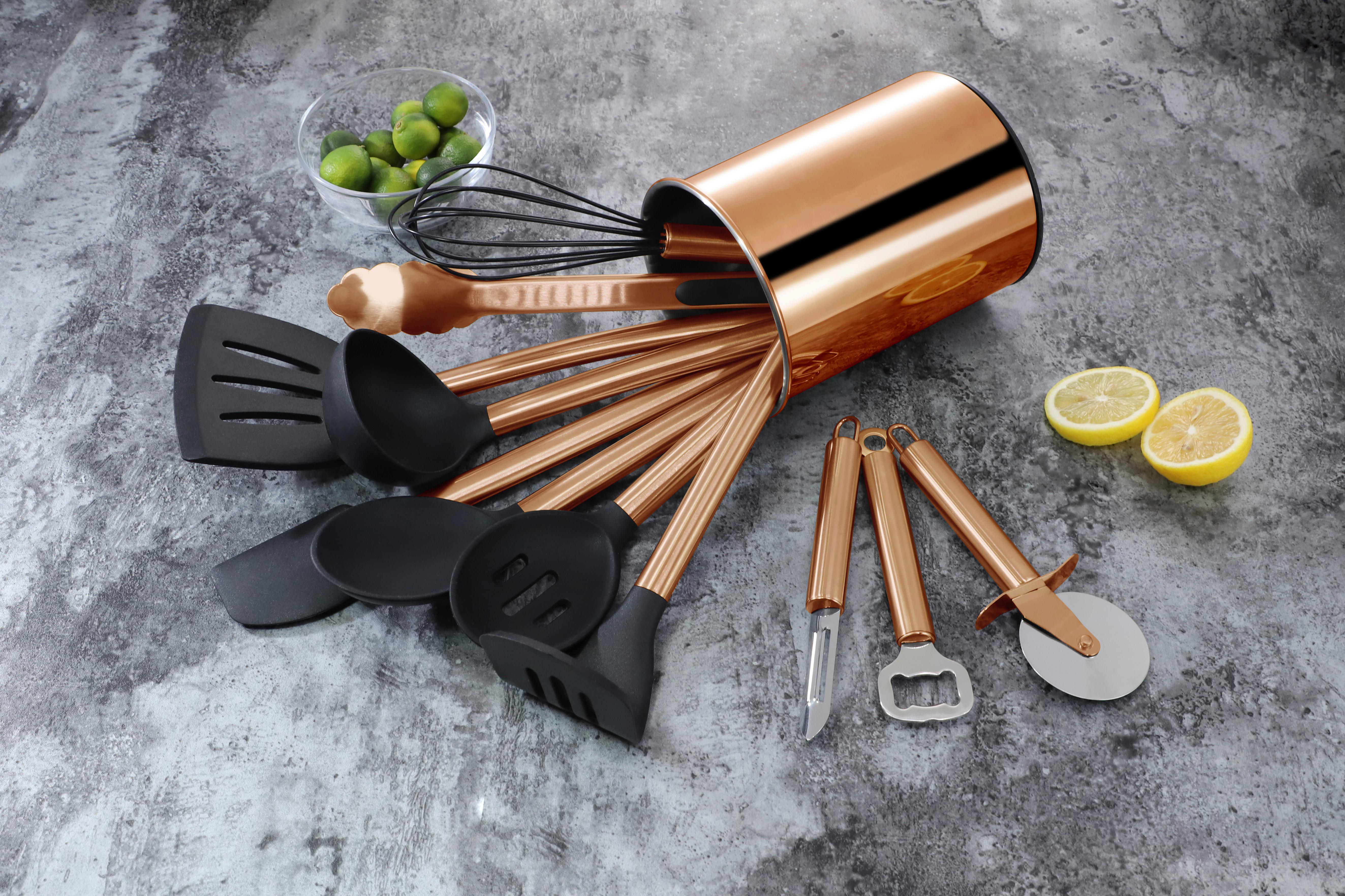 SADA KUCHYNSKÉHO NÁRADIA EW-KS-1201K - čierna/medená, Basics, plast (13cm) - Echtwerk