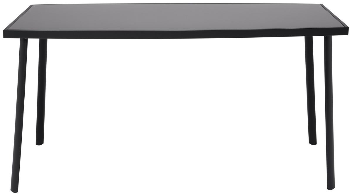 Gartentisch Nadine Metall/Glas L 148 cm - Anthrazit/Schwarz, MODERN, Glas/Metall (148/72/88cm) - Luca Bessoni