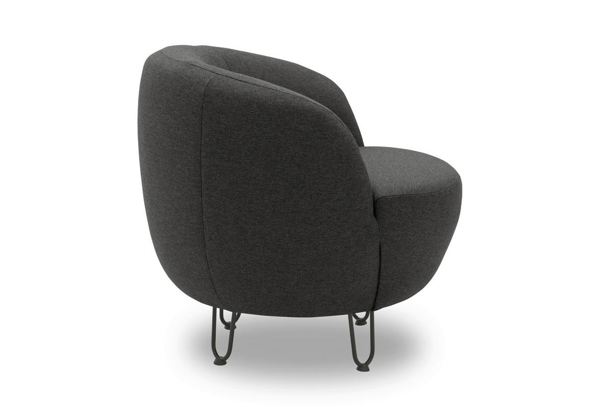 Sessel Grau B: 72 cm - Schwarz/Grau, Design, Textil (72/74/76cm) - MID.YOU