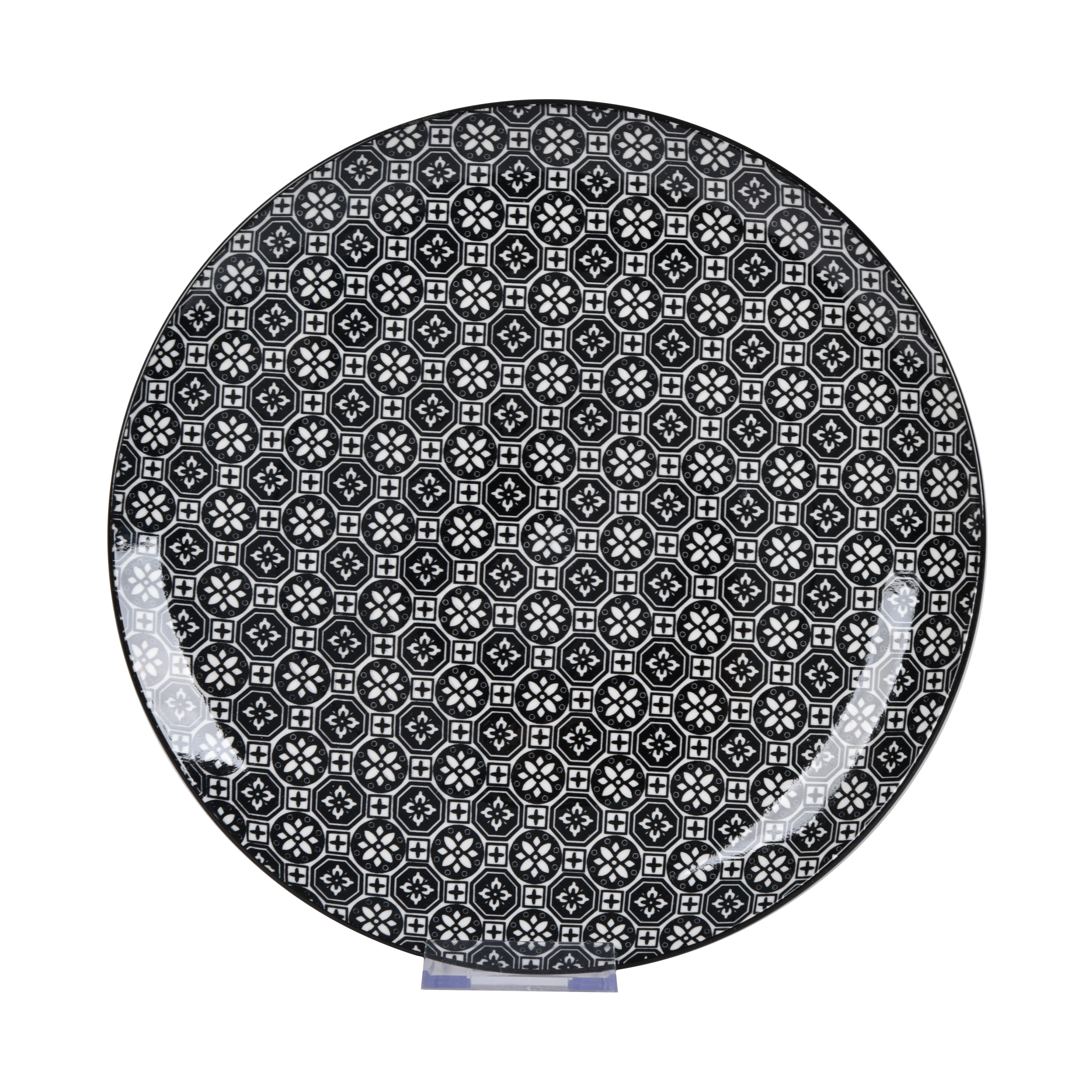 Plytký tanier SHIVA - čierna/biela, Lifestyle, keramika (27/2,5cm) - Mömax