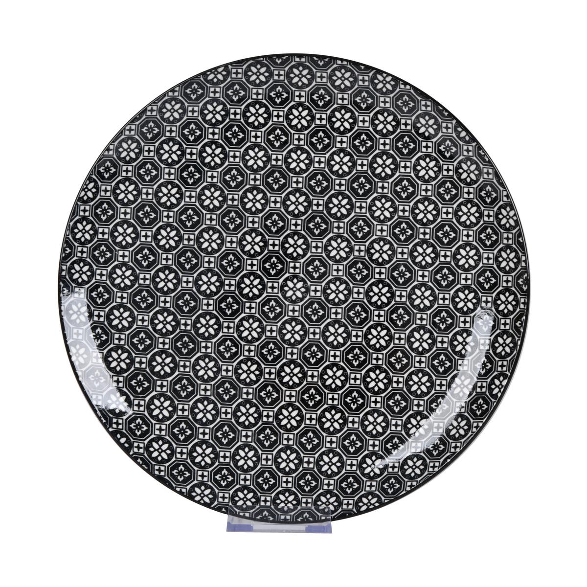 Mělký talír SHIVA - bílá/černá, Lifestyle, keramika (27/2,5cm) - Mömax