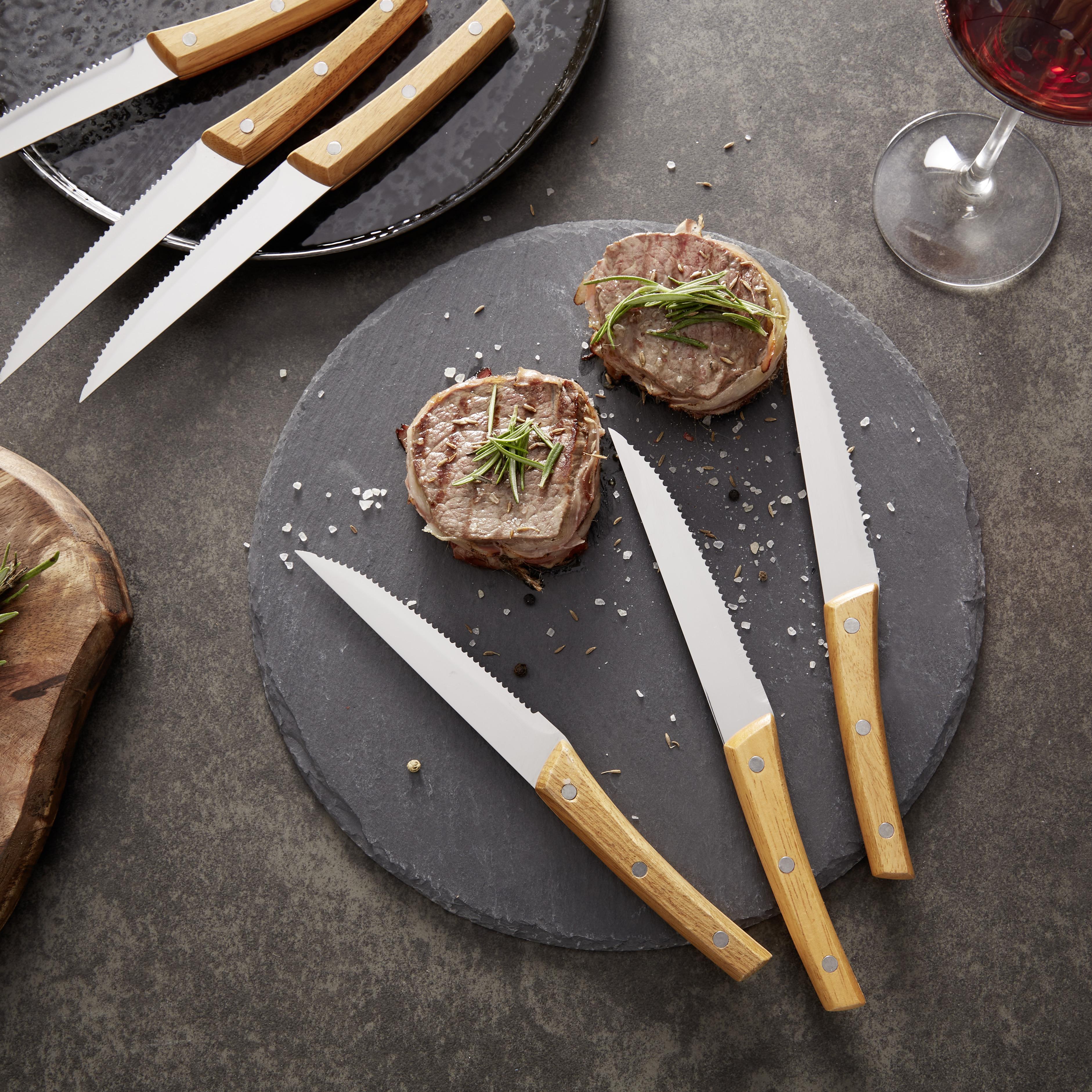Steakmesserset Uwe 6er-Set. Edelstahl - Edelstahlfarben, MODERN, Metall (24cm) - James Wood