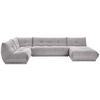 Wohnlandschaft Giselle Grau Cord - Grau, Trend, Textil (210/390/185cm) - Livetastic