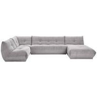 Wohnlandschaft Giselle Grau Cord - Grau, Trend, Textil (210/390/185cm) - Livetastic