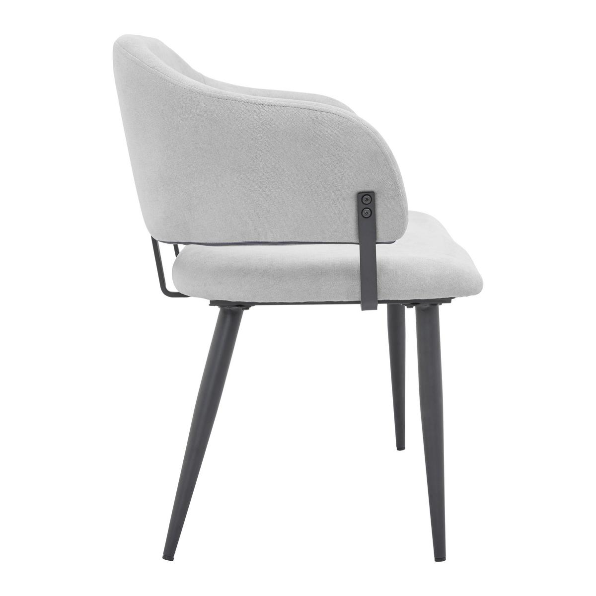 Lavice NINO svěle šedá - šedá/černá, Moderní, kov/dřevo (120/80/58cm) - Bessagi Home
