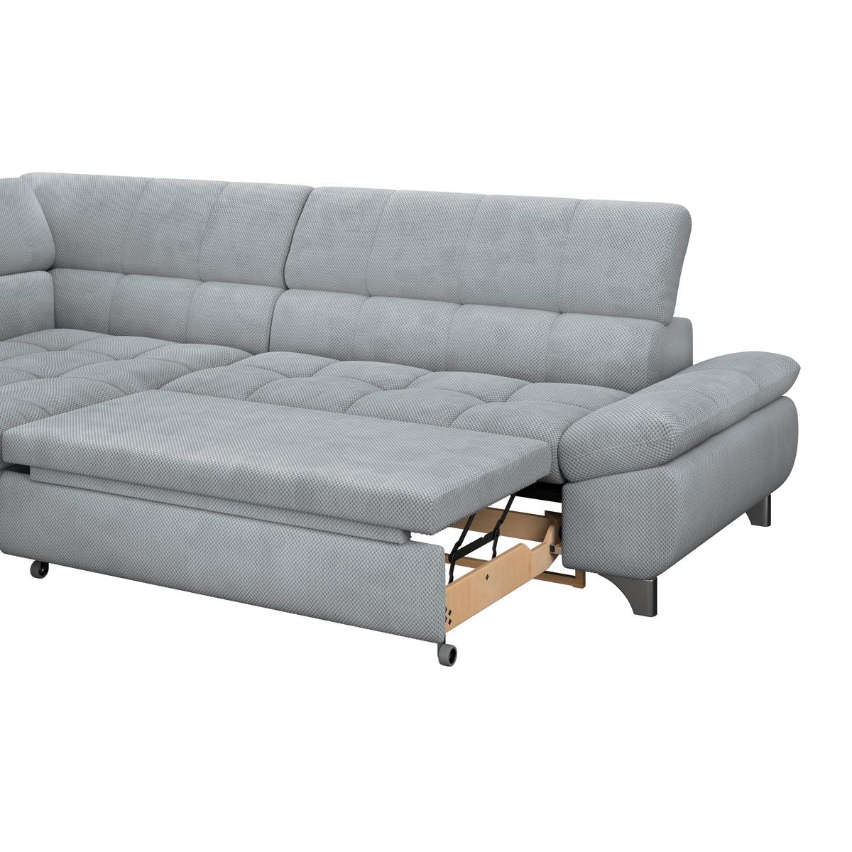Ecksofa Gemini Grau, B: 234cm - Chromfarben/Grau, KONVENTIONELL, Textil (234/312cm)