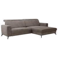 Ecksofa Bolero taupe mit Kopfteilverstellung 290x178 cm - Taupe/Schwarz, KONVENTIONELL, Textil (290/178cm) - Sit & More