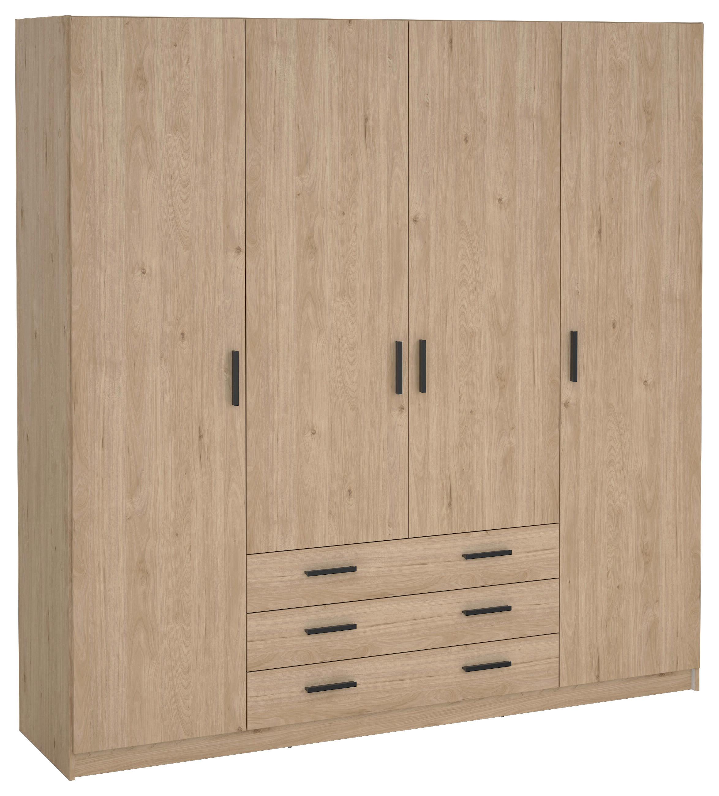 Drehtürenschrank Sprint mit Schubladen 195,5cm Eichefarben