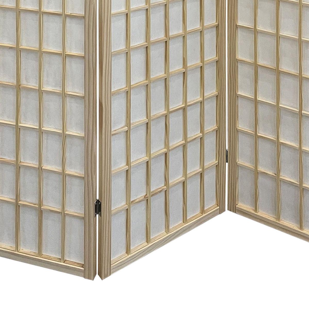 Paravent Naomi 2 B: 130 cm 3 Paneele Holz/Metall/Textil - Naturfarben/Weiß, MODERN, Holz/Textil (130/179/2cm)