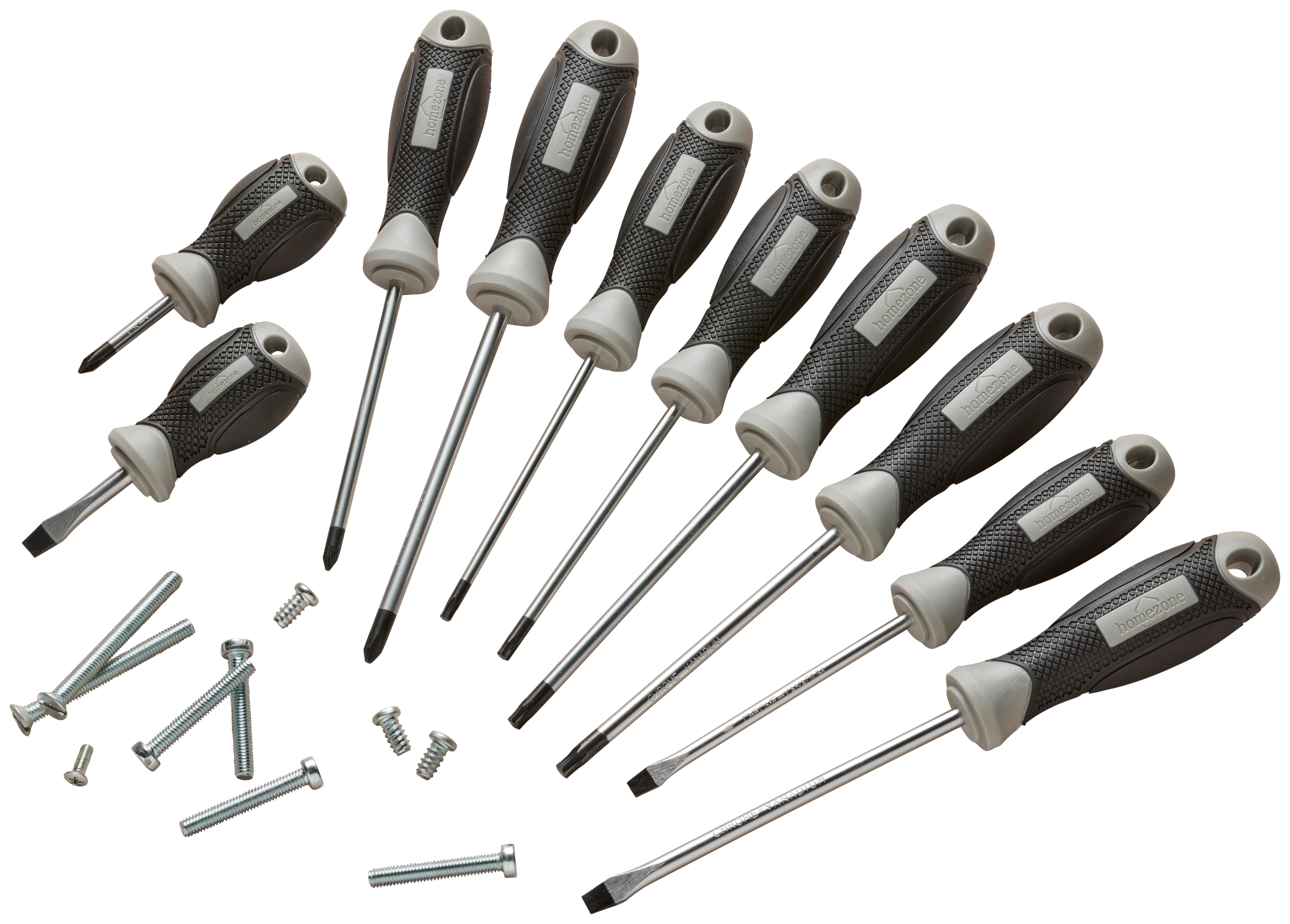 Schraubendreher Schraubendreher Sl1,0x5,5x100 - Schwarz/Grau, Basics, Kunststoff/Metall (10cm) - Homezone
