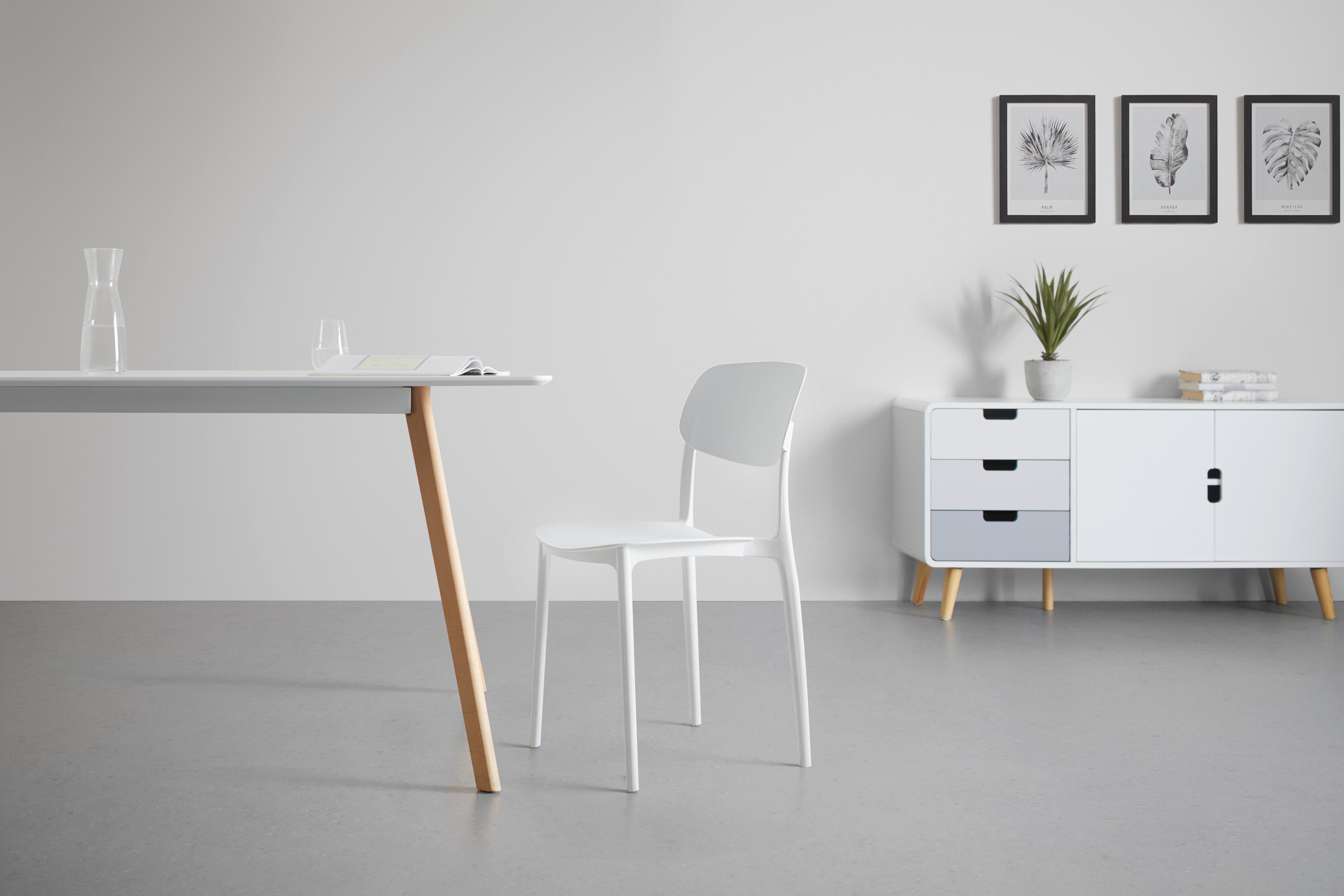 Stohovatelní židle Jiří bílá - bílá, Moderní, plast (44/78/49cm) - Based