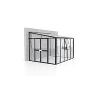 ANLEHN-GEWÄCHSHAUSBAUSATZ ATHENA 8600 ESG/HKP, SCHWARZ - Schwarz, Basics, Glas/Metall (265,9/238,8/334,3cm)