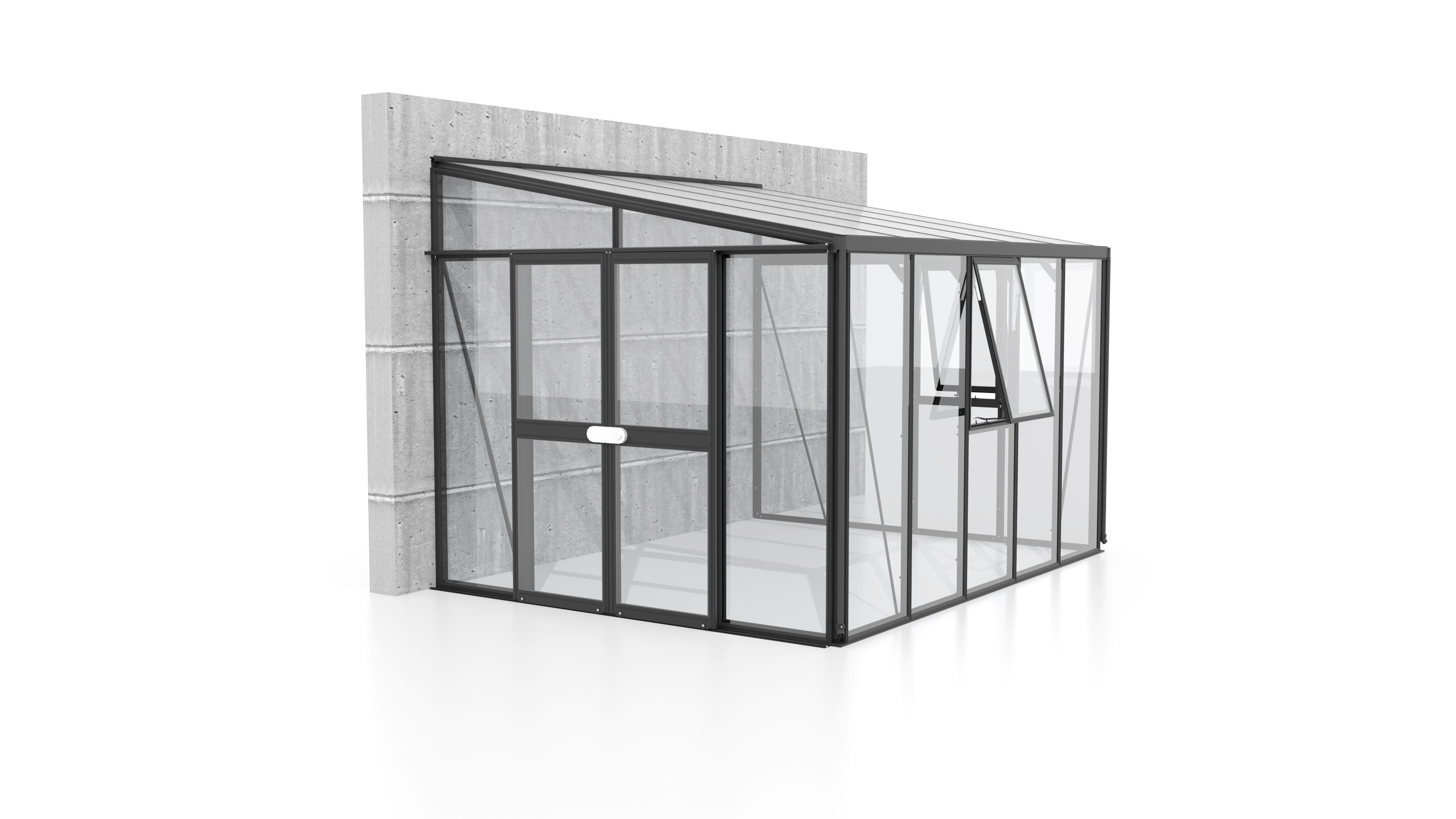 ANLEHN-GEWÄCHSHAUSBAUSATZ ATHENA 8600 ESG/HKP, SCHWARZ