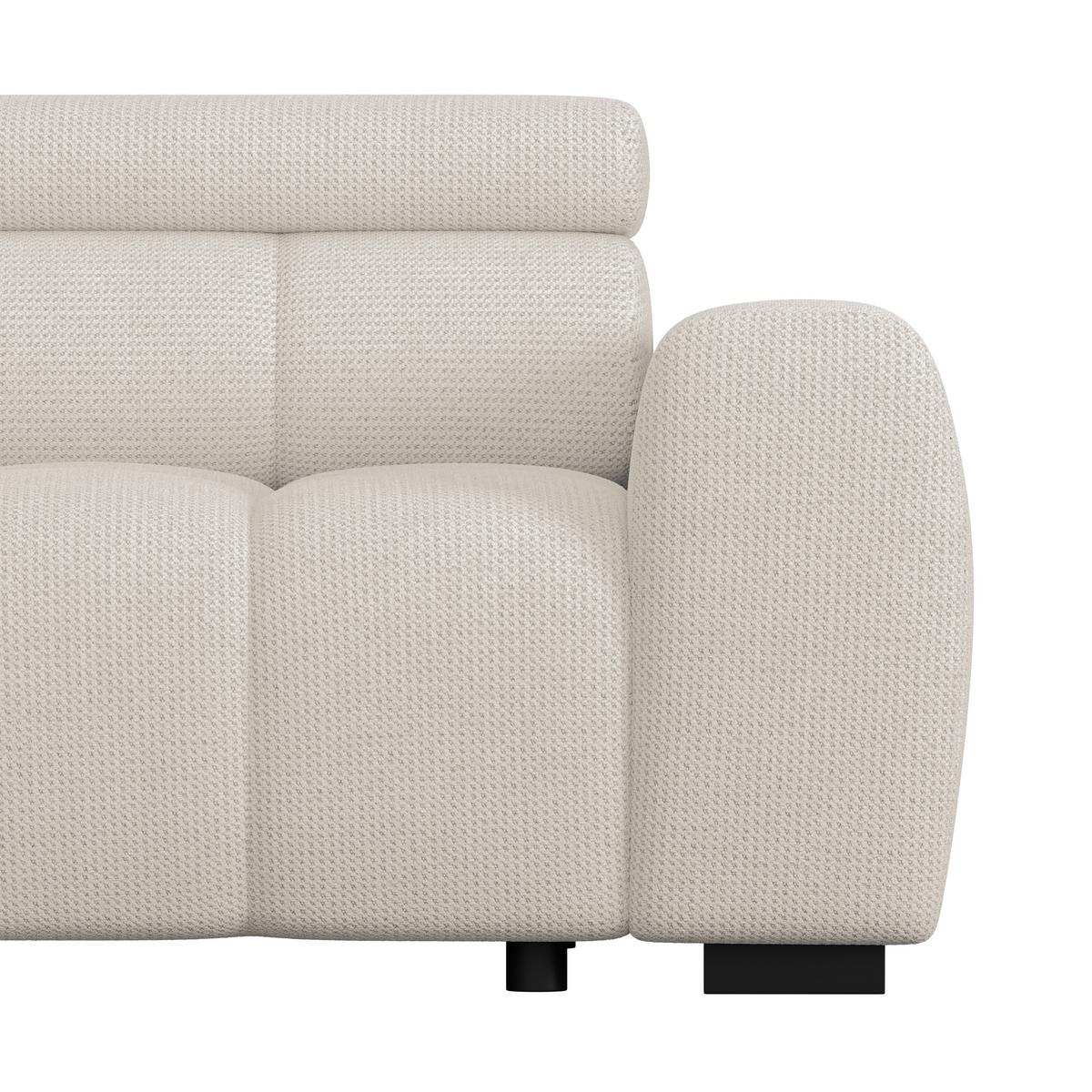 Ecksofa Fargo S Cremefaben, B: 168cm - Creme/Schwarz, Trend, Textil (168/285cm)