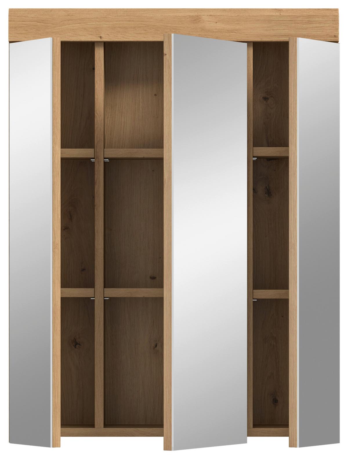 Spiegelschrank Scout Eiche Artisan Dekor B: 60 cm - Salbeigrün/Eiche Artisan, MODERN, Glas/Holzwerkstoff (60/79/18cm) - MID.YOU