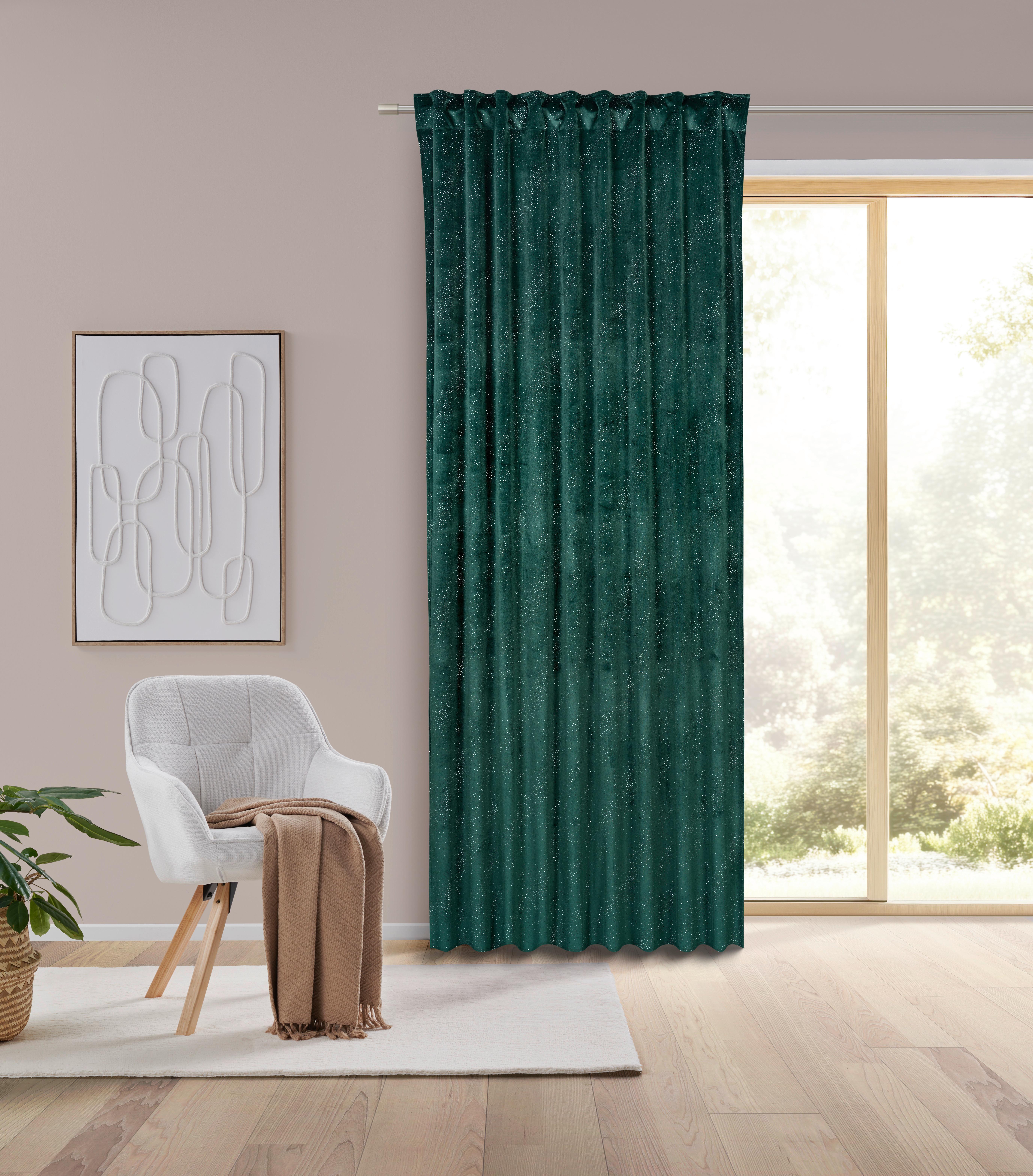 HOTOVÝ ZÁVĚS LUCIA - zelená, textil (140/245cm) - Mömax