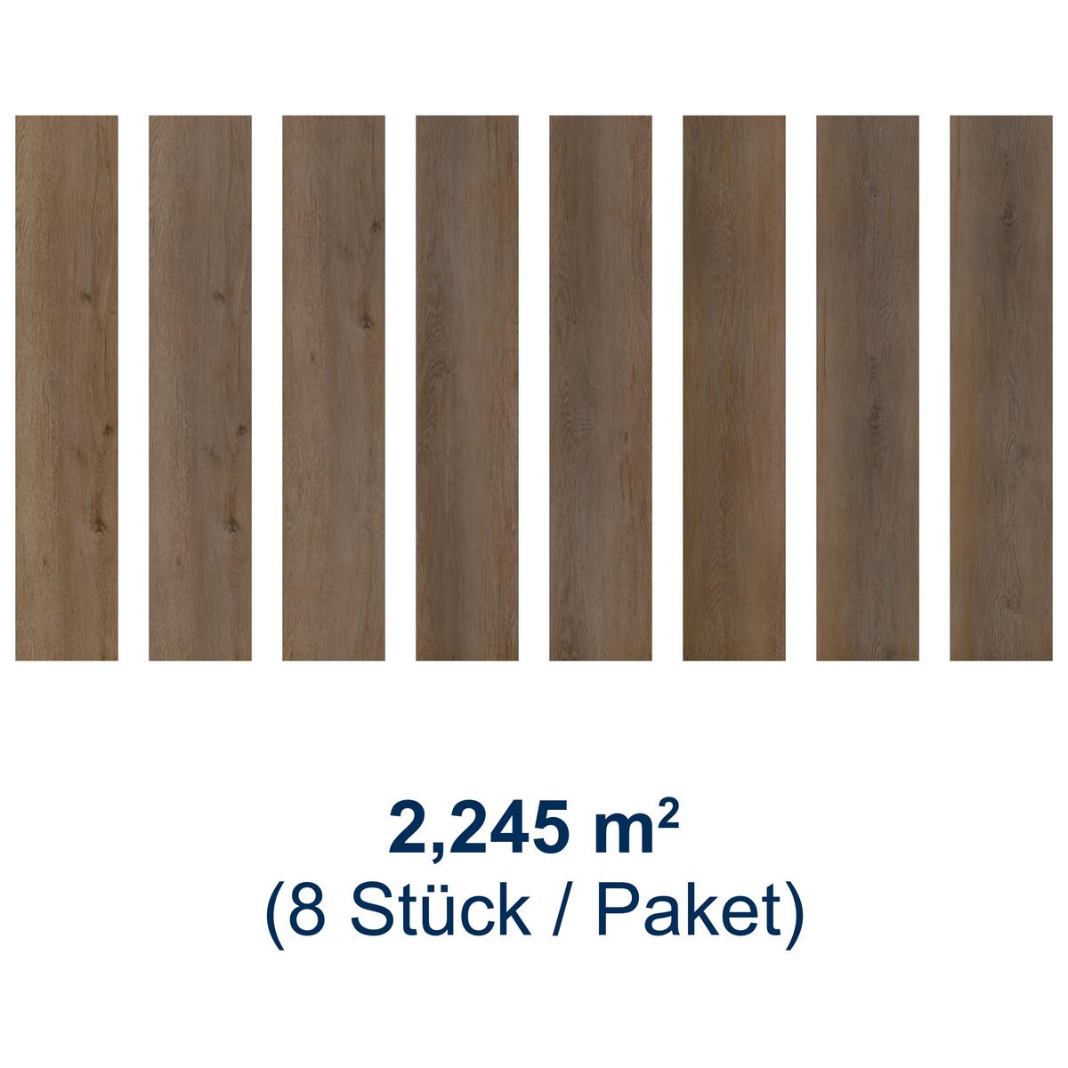 Designboden Eichefarben/Grau /Cappuccino Landhausdiele Stärke 4,8mm - Eichefarben/Eiche grau, Basics, Kunststoff (122/23/0.48cm)