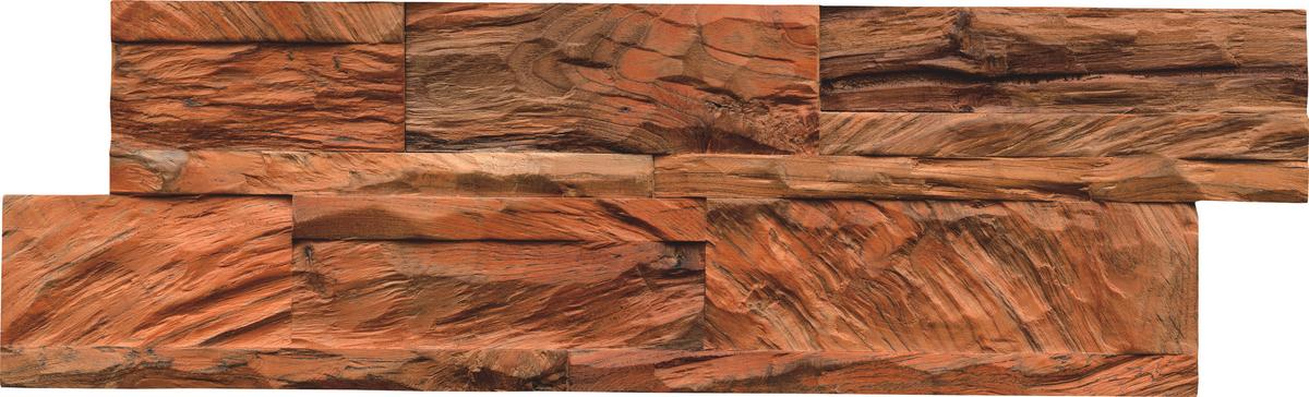 Wandverkleidung Teak Diamond Natur Z-Lock - Braun, Basics, Holz (55.5/18/2cm)