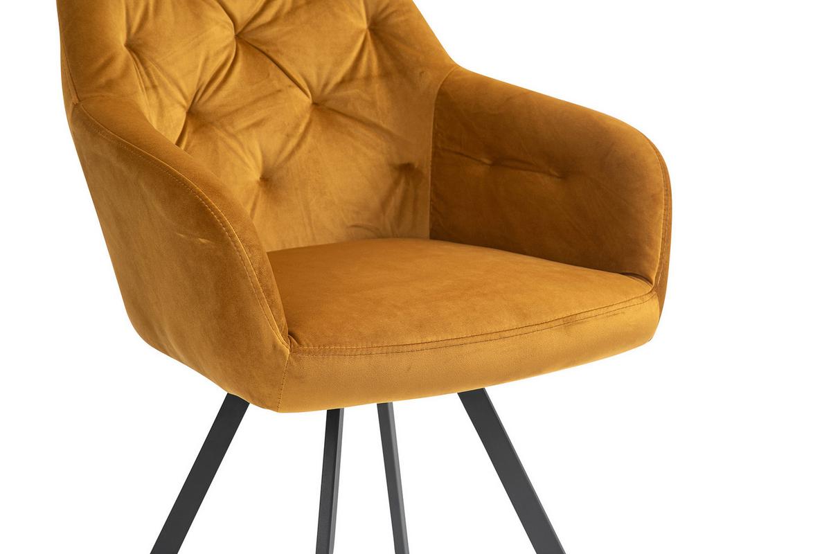 Tischgruppe Walnussfarben/Senfgelb 180 cm - Senfgelb/Walnussfarben, MODERN, Holz/Textil (180/90/75cm) - Livetastic