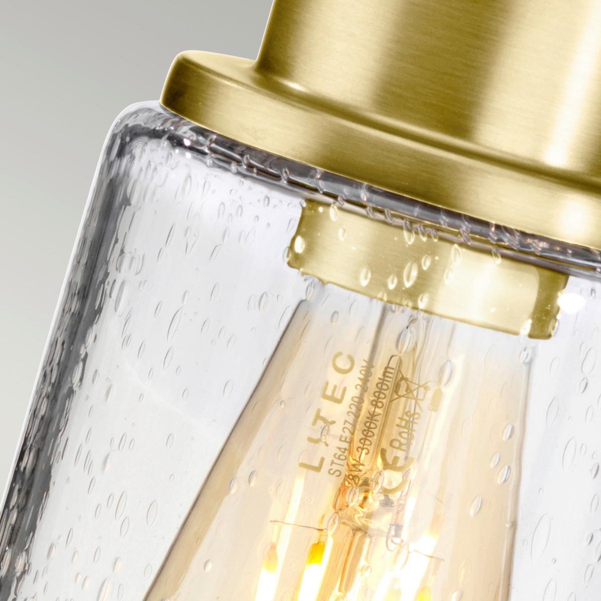 Bad-wandleuchte Bathmorvah Ip44, 1-Flammig, Messingfarben - Messingfarben, Design, Glas/Metall (30/18,9/12cm) - Elstead Lighting