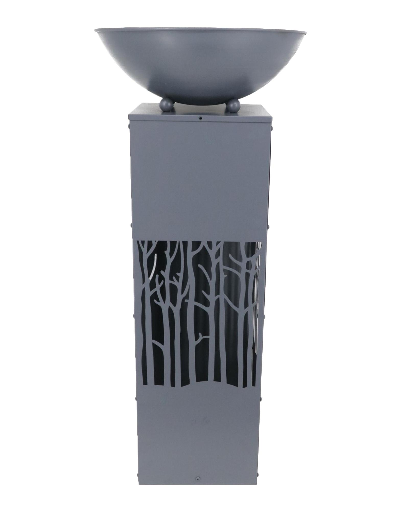 Dekosäule Waldlicht Grau H: 87 Cm - Grau, Design, Metall (38/38/87cm)