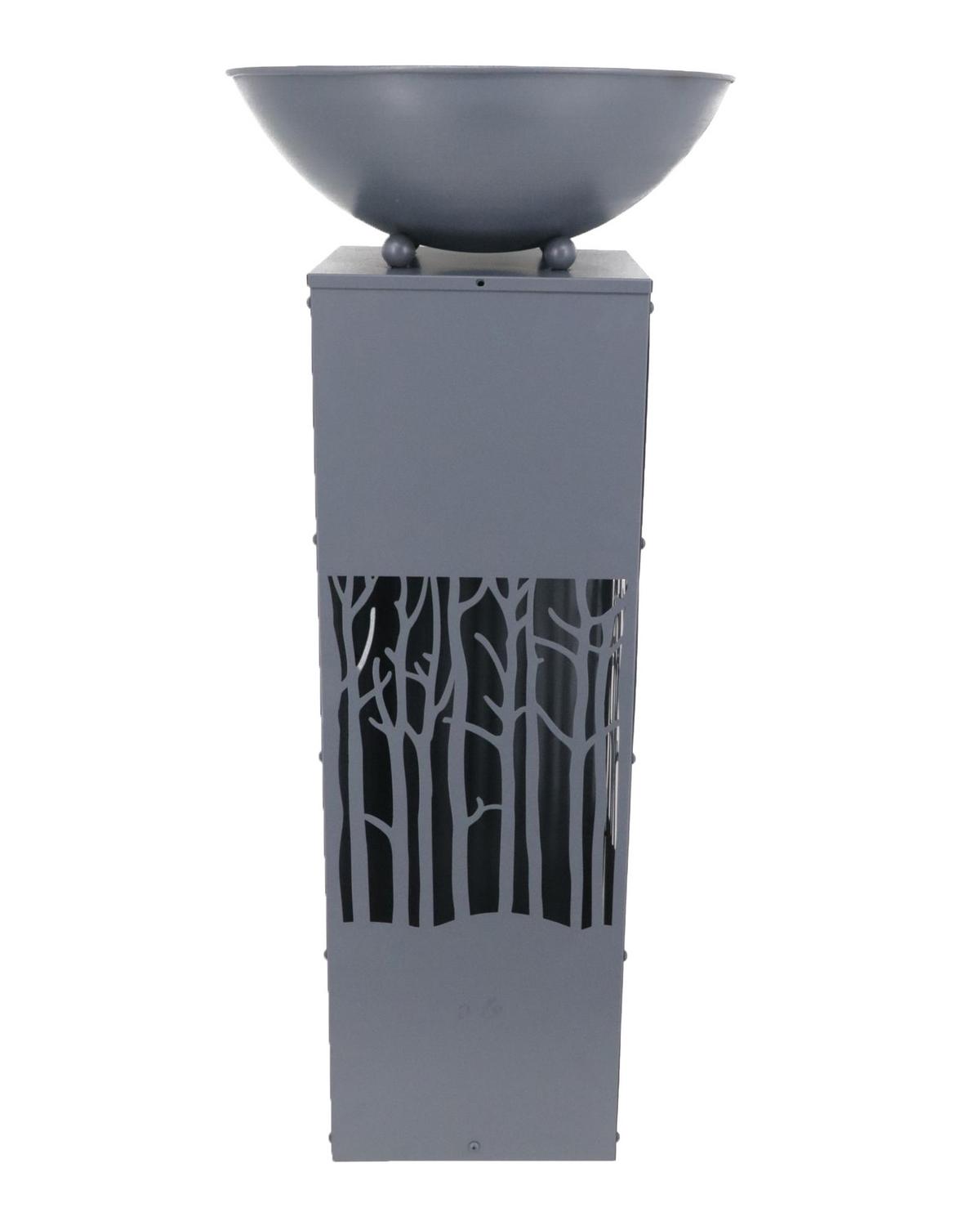 Dekosäule Waldlicht Grau H: 87 cm - Grau, Design, Metall (38/38/87cm)