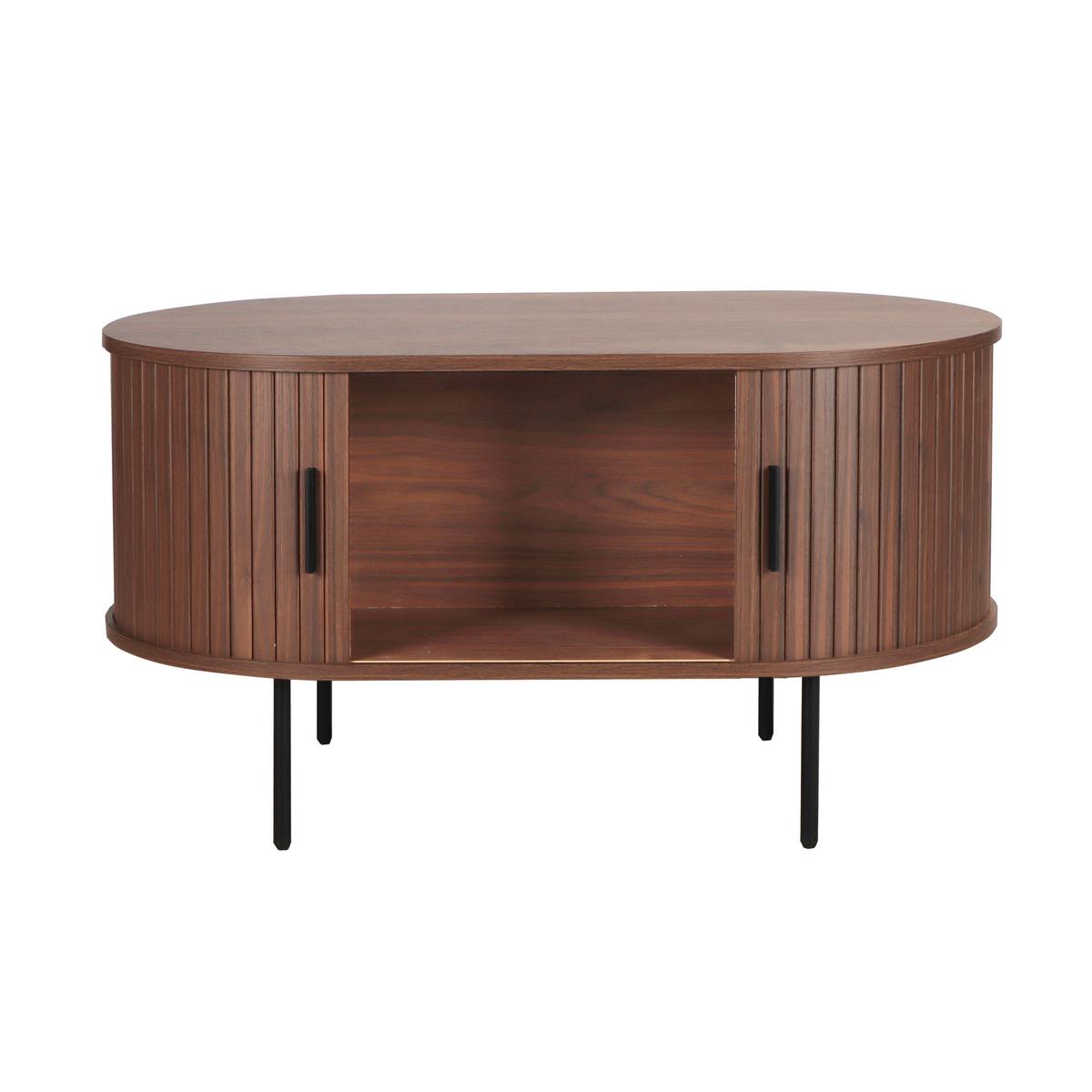 Couchtisch Walnussfarben B: 60 cm - Walnussfarben/Schwarz, Design, Holzwerkstoff (100/60/55cm) - Livetastic