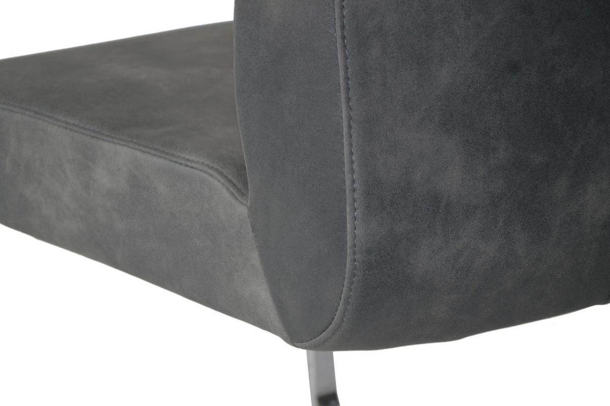 Schwingstuhl-Set Marlen XXL Anthrazit/Silberfarben B: 47cm - Anthrazit/Silberfarben, LIFESTYLE, Textil/Metall (47/96/62cm) - MID.YOU