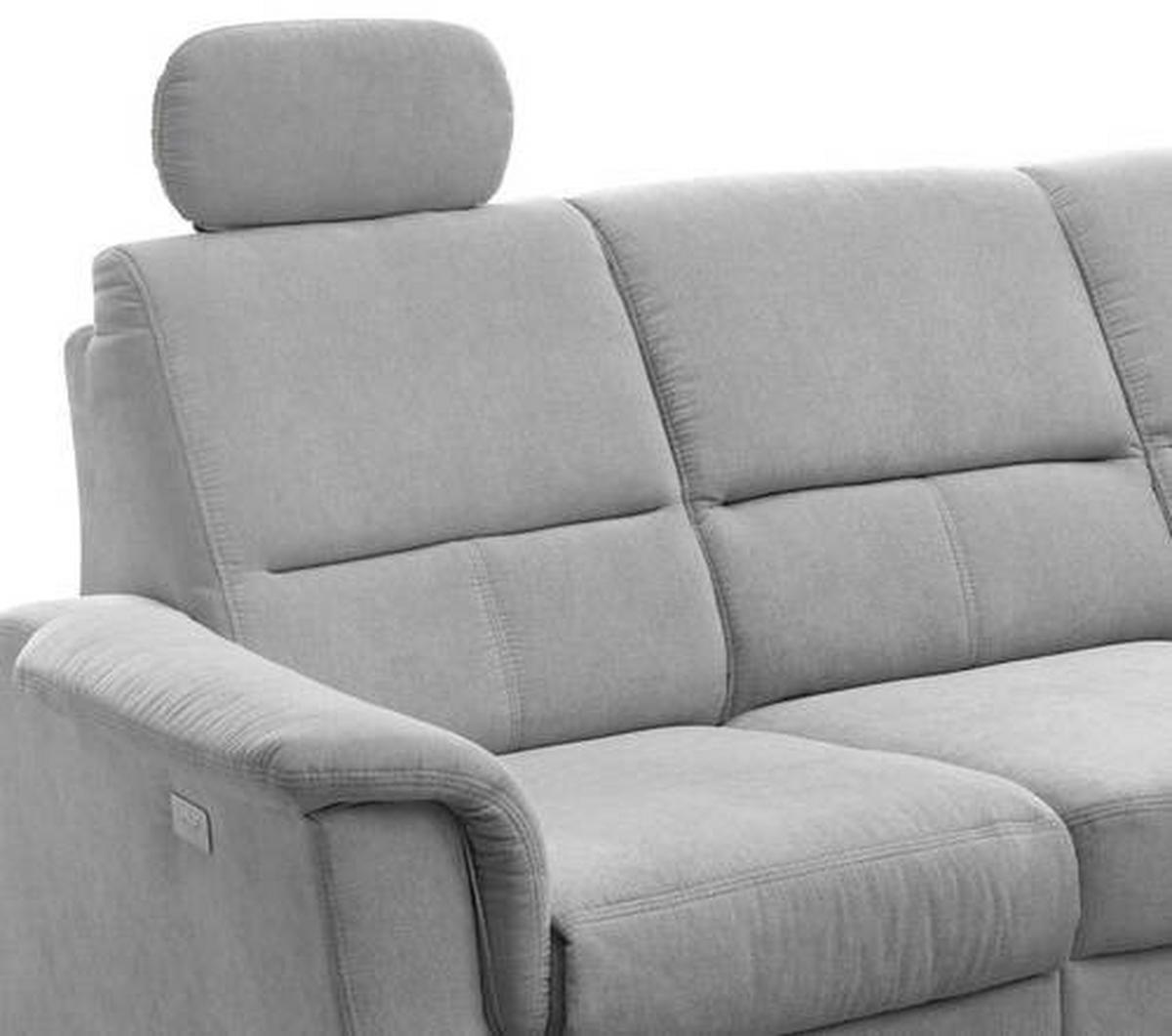 Ecksofa mit Relaxfunktion + USB Anschluss Parole, Mikrof. - Chromfarben/Silberfarben, MODERN, Textil (231/165cm) - Livetastic