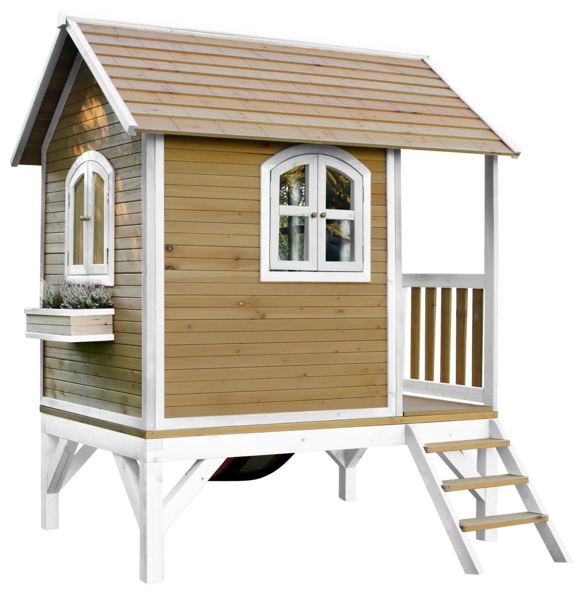 Spielhaus A030.036.21 - Rot/Braun, KONVENTIONELL, Holz (287/231/191cm) - Ambia Garden