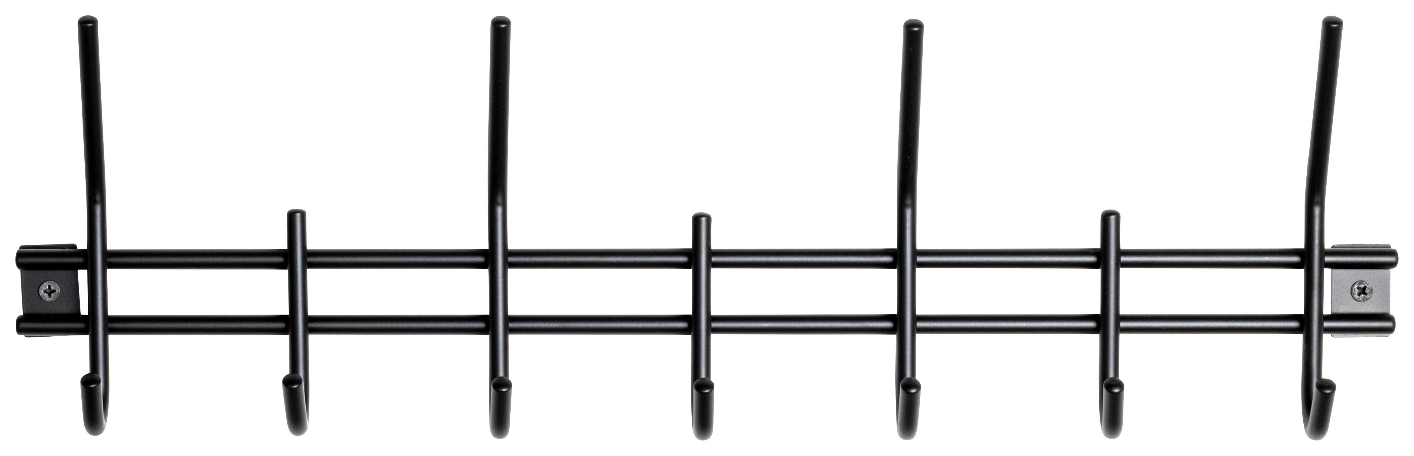 Vešiaková lišta CARLOS - čierna, Design, kov (54/16/5cm) - Carryhome