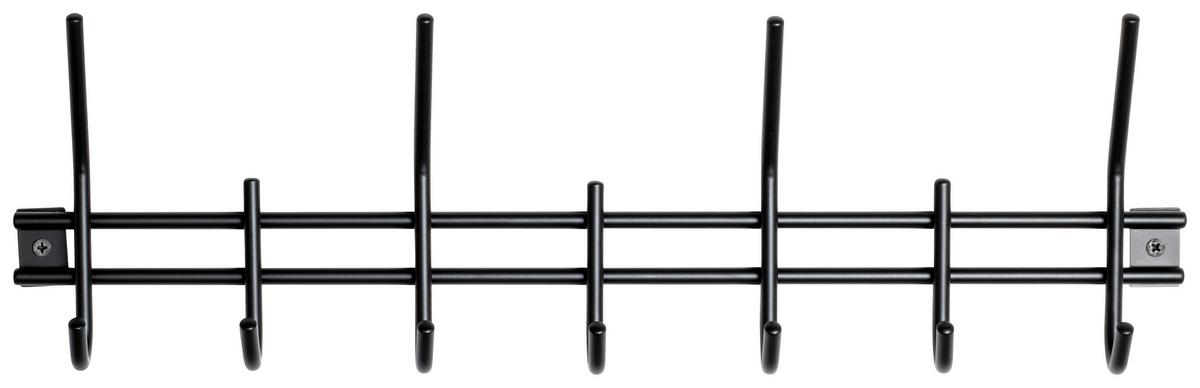 Vešiaková lišta CARLOS - čierna, Design, kov (54/16/5cm) - Carryhome