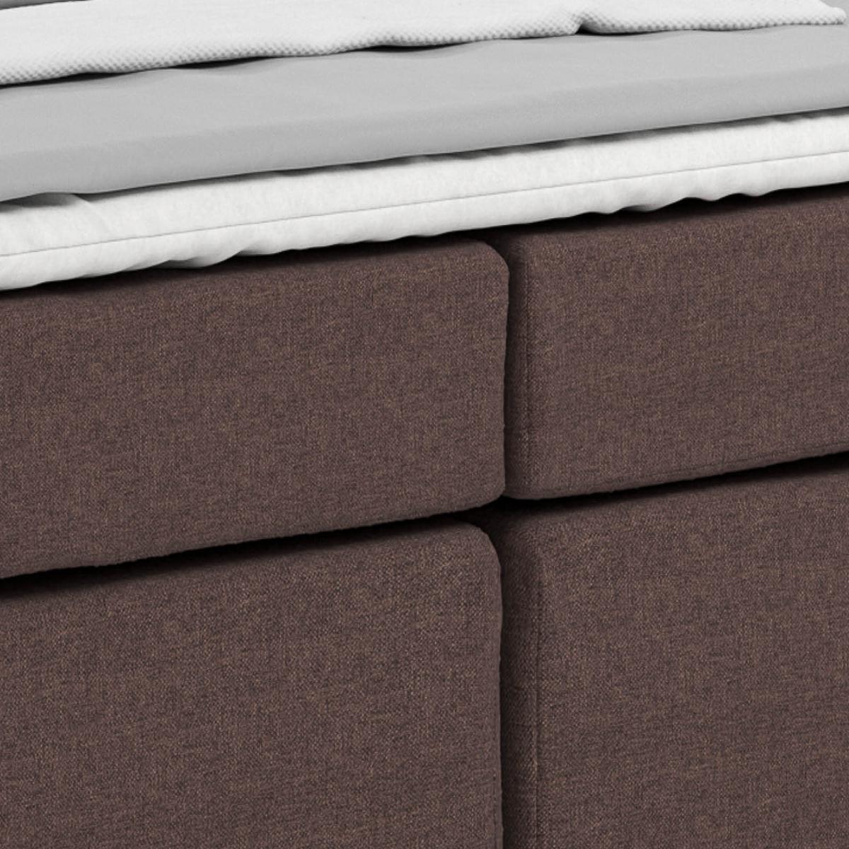 Postel Boxspring NERO PL: 160/200cm, jílová - barvy chromu/hnědá, Konvenční, kov/textil (160/200cm)