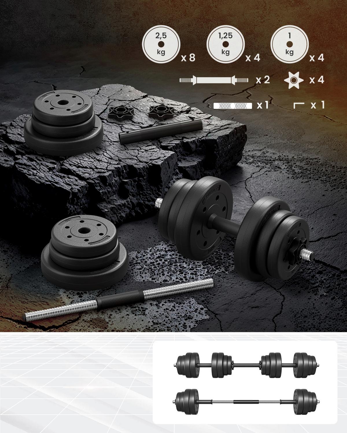 Fitness-Set Dumbbell Schwarz B: 50 cm - Schwarz, Basics, Kunststoff/Metall (50/21,5/21,5cm)